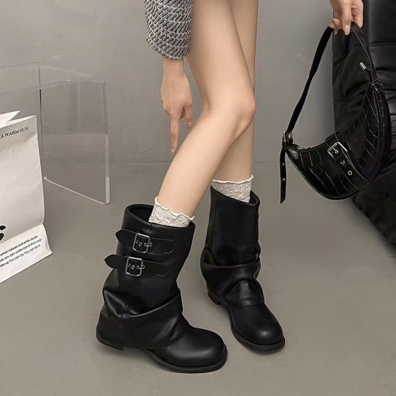 No Show Sock Women - Botas Femininas Pretas de Cano Médio