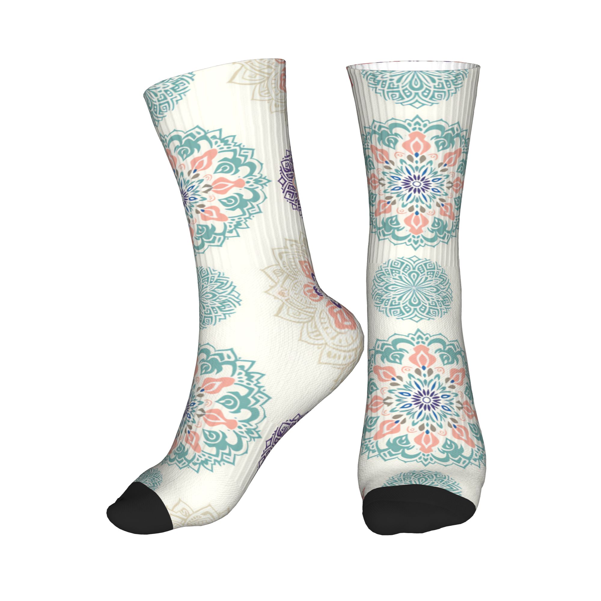 Dress Sock Men - Meias masculinas divertidas com padrão mandala