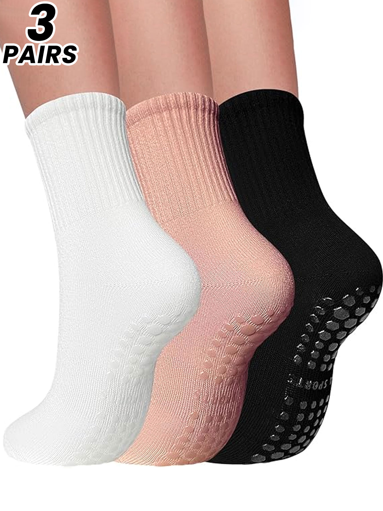 Grip Sock Yoga - 3 pares de meias de yoga