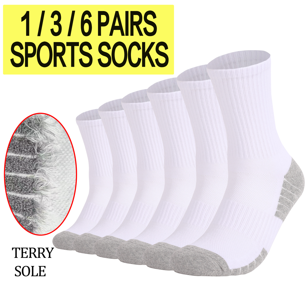 1/3/6 pares grossos homens mul - Athletic Sock Cushion avaliação e preço